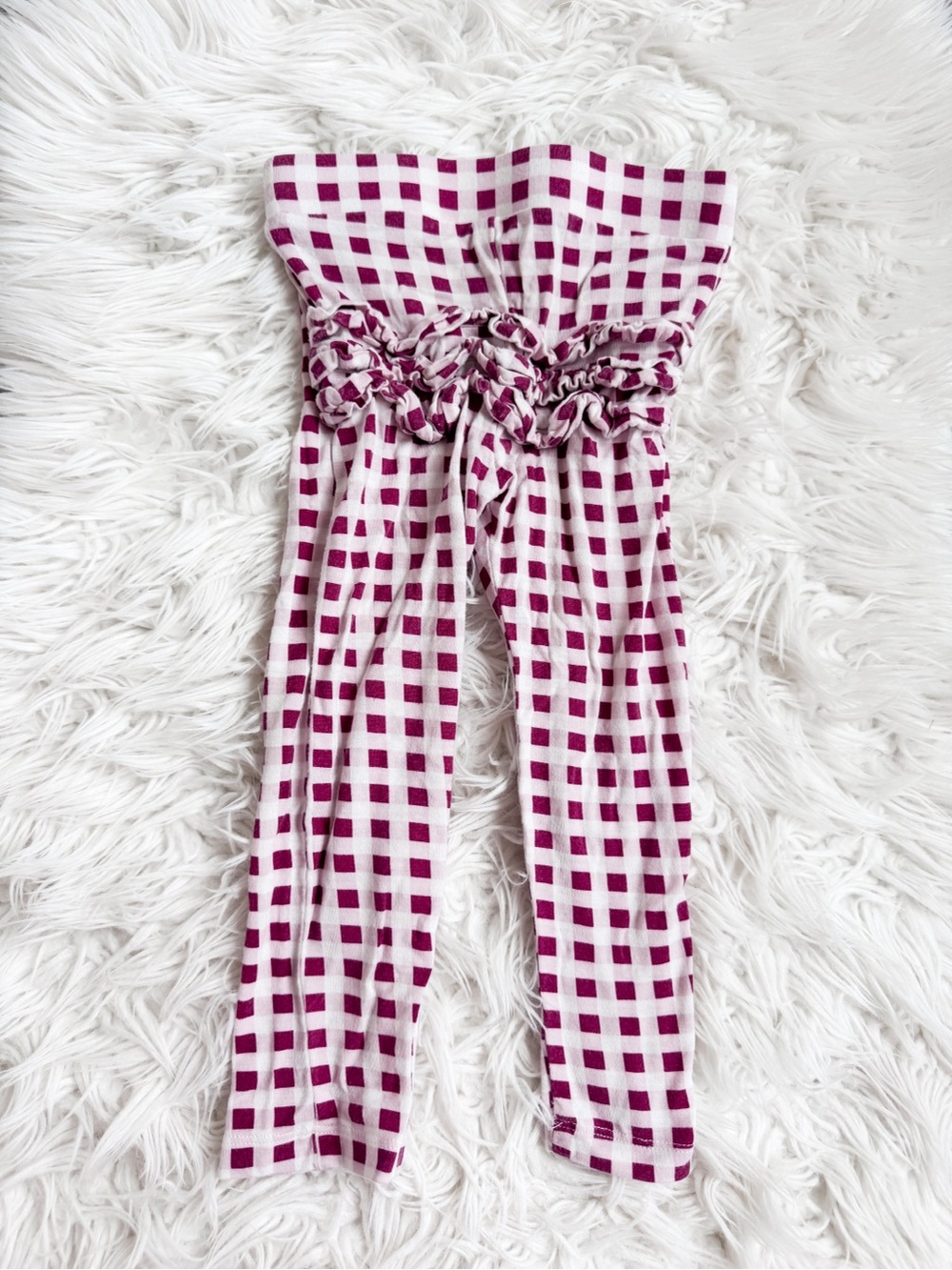 Kate Quinn Pink Gingham Ruffle Butt Leggings 3T